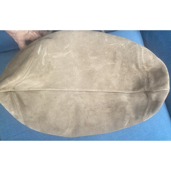 Coach Brown Slouch Suede Leather Hobo Shoulder Bag Silver Hardware Zip Close COA - Picture 14 of 15